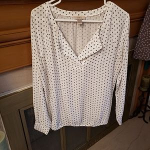 Womens size medium black and off white dress shirt from Loft